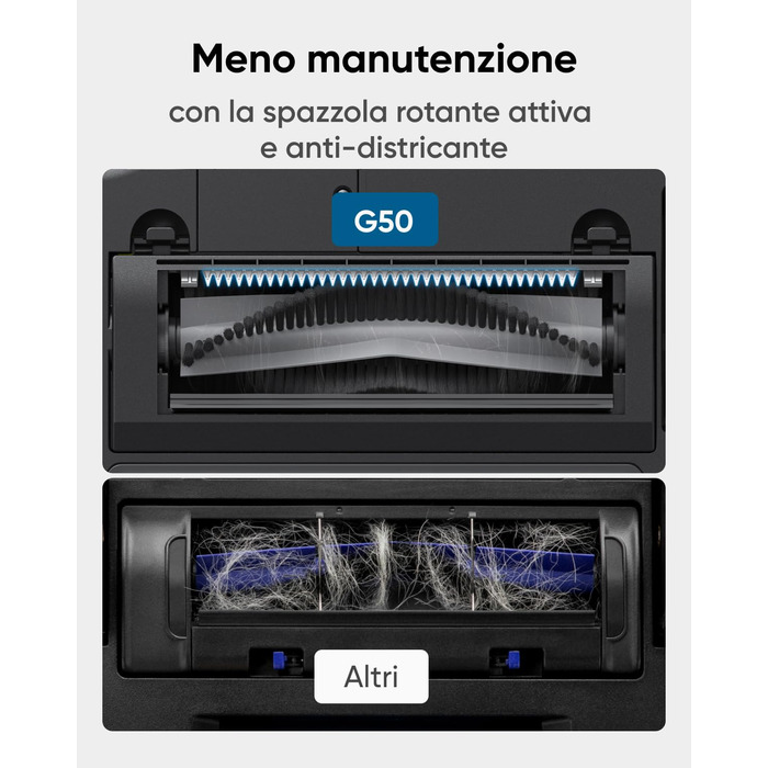 Робот-пилосос eufy G50 з потужністю 4000Pa, динамічною навігацією та ультратонким корпусом 85 мм. Ідеально підходить для прибирання шерсті тварин та твердих підлог. Відновлений.