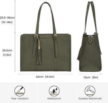 Сумка для ноутбука LOVEVOOK 15.6 дюймів, велика містка, на плечі/через тіло, канвас, для жінок, офіс, ділові поїздки, школа