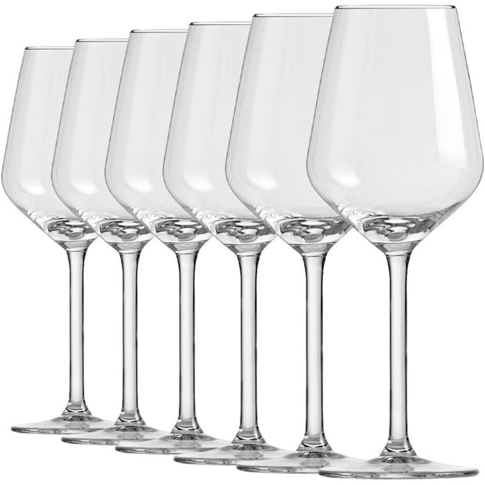 Набір келихів для білого вина Elegance 24 шт, 380 мл - великі келихи для вина, міцне скло, можна мити в посудомийній машині