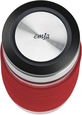 Чайний горнятко Emsa N20805 Teebecher з подвійними стінками, 0.4 л, знімний фільтр, без BPA, герметичне, не протікає, придатне для миття в посудомийній машині, 360° отвір (Червоний)