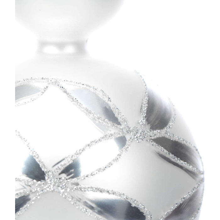 Верхівка на ялинку Мереживо для різдвяної ялинки com-four в біло-матовому і сріблястому кольорах, мереживо для різдвяної ялинки з натурального скла, мереживо для різдвяної ялинки