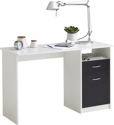 Письмовий стіл Jackson, дерево/бетон, 123x50x76.5 см (WHT) (білий/чорний)