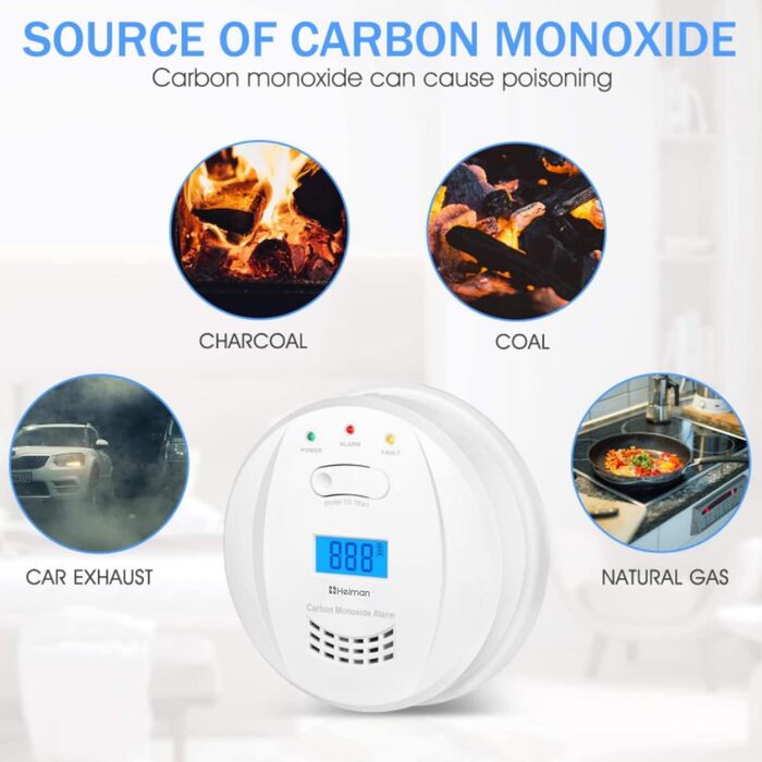 Датчик CO Heimann з Wi-Fi, 10 років служби, сумісний з Tuya/SmartLife, EN50291, портативний (723ESY)