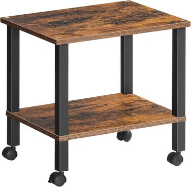 HOOBRO Підставка для принтера з 2 ящиками, 38 x 28 x 38 см, для офісу, темно-коричнева та чорна