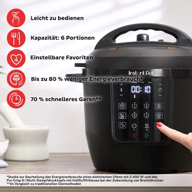 Instant Pot Plus 9-в-1: мультикочер, сковорода, рисоварка, йогуртниця, 5.7 л, нержавіюча сталь