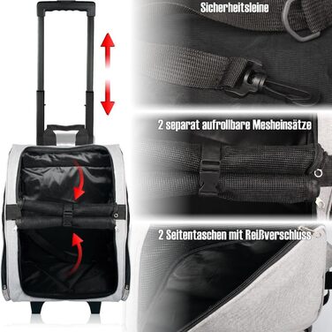 Рюкзак-візок Stimo для собак та котів до 15 кг 2в1 35х30х50 см чорний
