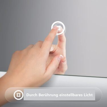 LED дзеркало для ванної кімнати з підсвічуванням 40x60 см, сенсорне керування, 3 кольори світла, IP67, енергозберігаюче A++