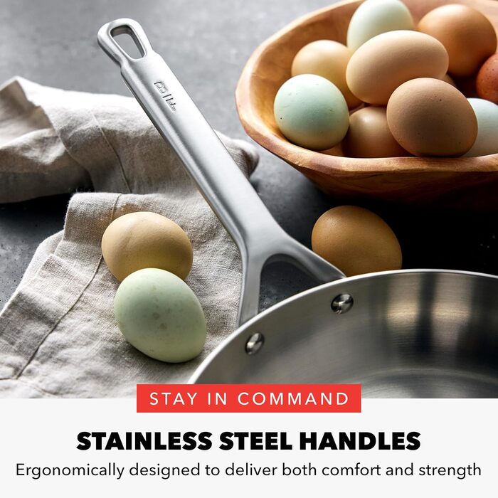 Набір сковорідок GreenPan x Bobby Flay: 20.3 см та 25.4 см, професійний, тришаровий, з антипригарним покриттям, індукційний, для посудомийної машини, 10 штук