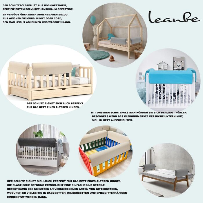 Захист для ліжечка дитячого бортик-подушка від випадання (Сірий, 60 см)