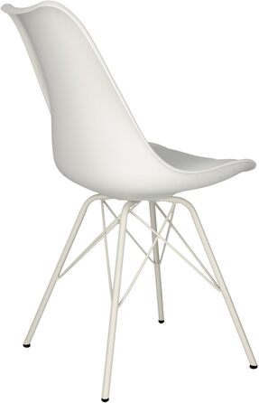 AC Design Їдальні стільці Emanuel, PU/Метал, 2 шт, Білий/Білий, 48,5 x 85,5 x 54 см