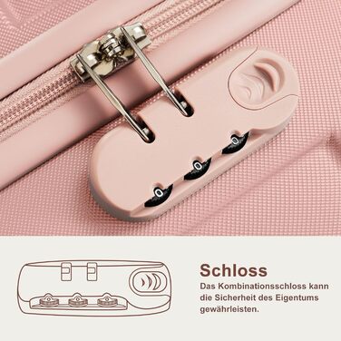 Набір валіз Merax 3шт з ABS-пластику, колеса та TSA-замком (рожевий)