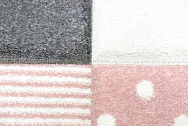 Дитячий килимок Дитяча ігрова Килимок Серця Райдужні Крапки Дизайн Кремовий Рожевий Сірий Розмір 80х150 см 80 х 150 см