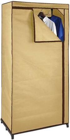 Текстильна шафа бежевого кольору з рейкою для одягу Тканинна шафа Складана шафа Шафа для одягу, 1a-Handelsagentur