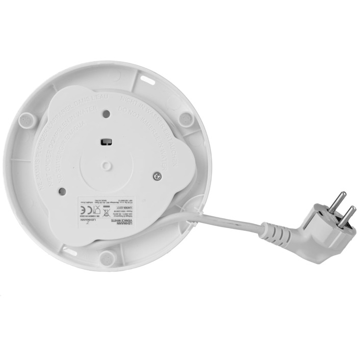 Електричний чайник Lehmann Edelstahl 1.7L, 2200W з подвійними стінками, автоматичне відключення, захист від перегріву, BPA-free, для дитячого харчування, чаю та кави (Білий)