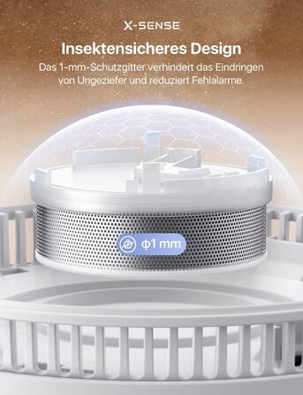 Датчик диму X-Sense з батареєю на 10 років та магнітним кріпленням, 10 шт. (SD11), сертифікат TÜV Rheinland, функція вимкнення звуку та самотестування, білий