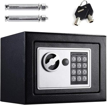 Сейф Tresor з двобічним замком, сталевий, з електронним кодовим замком та 2 ключами (4.6L, чорний)