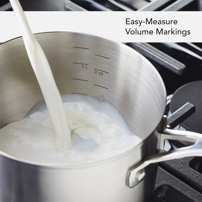 Сковорода гриль KitchenAid 71012 з нержавіючої сталі з антипригарним покриттям, 7.5 л, срібна