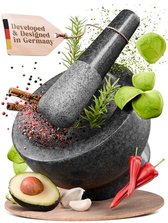 Набір ступки та пестика ChefSofi, чорний, полірований, 15.2 см, для 2 чашок