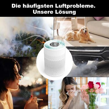 Повітряочисник для спальні KJ1-6 з HEPA H13 фільтром, активованою системою вугільного фільтра, функцією ароматерапії, 360° циркуляцією повітря, нічним світлом та тихим режимом