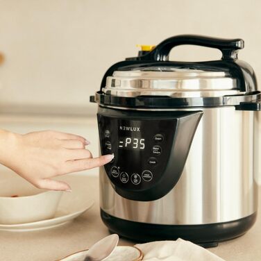 Електричний сковорода-каструля NEWLUX Chef Pot V110, 6L, 10 програм, 1000W, таймер 24год, 2 режими тиску