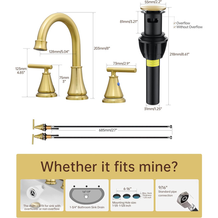 Змішувач для ванної кімнати Fransiton Bad Hoch, водозберігаюча настінна вартість (Oil-rubbed Bronze)