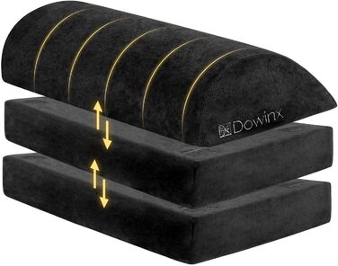 Підставка для ніг під стіл Dowinx, регульована висота, знімний чохол, зручна підставка для офісу, авто, дому (3 шари, чорний)