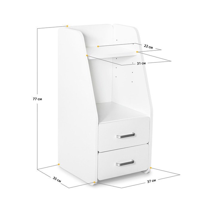 Тумбочка Mealux BD-C12 White з надбудовою (арт. BD-C12 W)