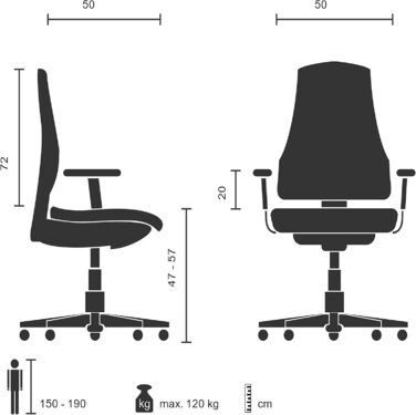 Офісне крісло MyBuero Relax CL150 зі штучної шкіри чорне ергономічне з підлокітниками X-XL, 725009