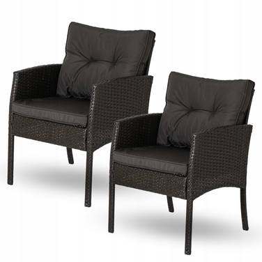 Комплект садових меблів із техноротанга MEBEL ELITE, чорний, 6 предметів