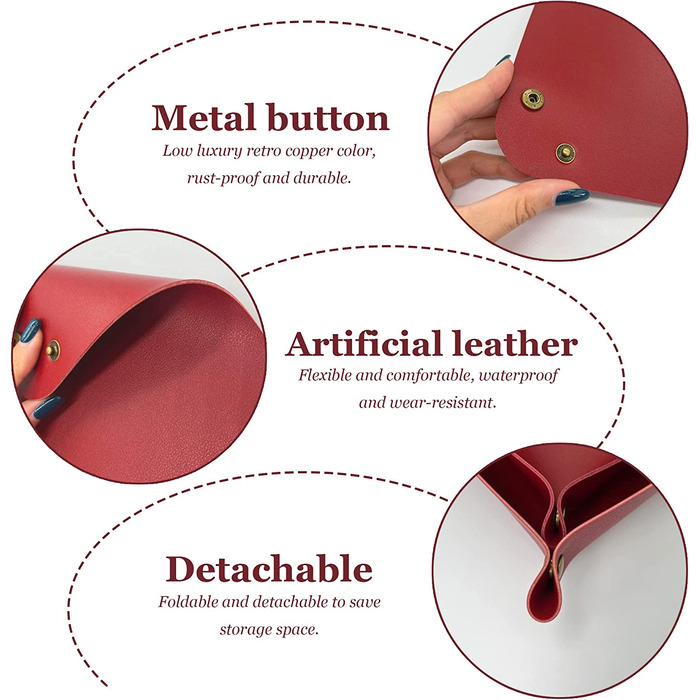 Лоток зі штучної шкіри Шкіряний лоток для ключів шкіряний футляр складаний шкіряний футляр шкіряний футляр Кишеньковий порожній фетр з відповідною кнопкою для зберігання ключів дрібні ювелірні вироби 2 розміру (a), 2 шт.