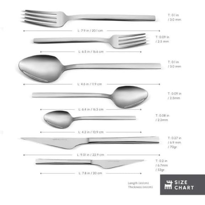 Набір столових приборів Karaca Sedir Elegance, 84 шт., сріблястий, для 12 осіб, придатний для миття в посудомийній машині