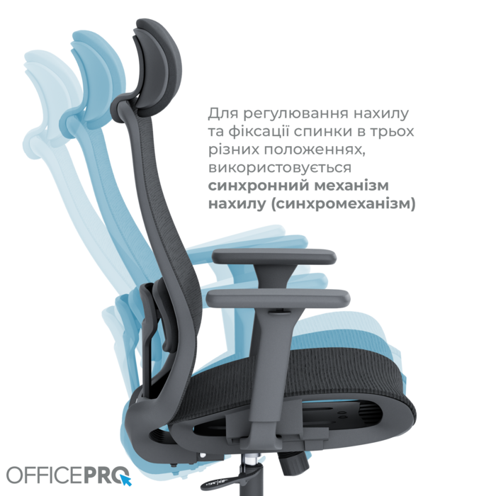 Крісло офісне OfficePro Wave OC670-B-B-B