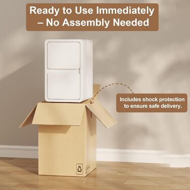 Нічний столик AQIMUELE, білий, з 2 шухлядами, 30 см, без встановлення, шкіряна поверхня