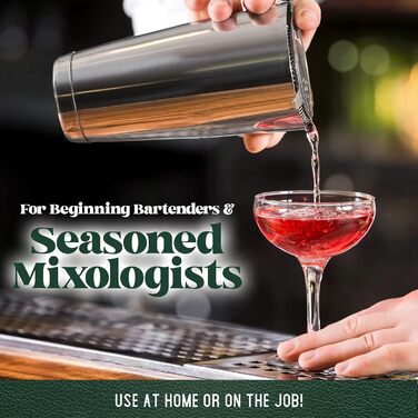 Набір для приготування коктейлів Mixology & Craft Cocktail Set: шейкер, барний аксесуар, сріблястий