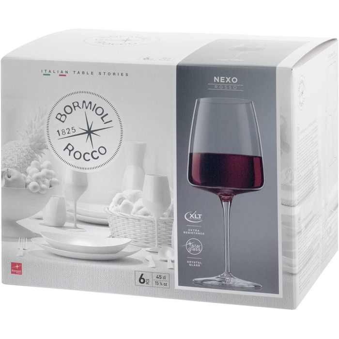 Набір келихів для вина Bormioli Rocco Nexo, 6, , скляних, прозорих, (1 упаковка), 6