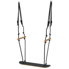 Скейтборд-гойдалка дитяча з регульованою висотою, нековзним покриттям, всепогодним тросом та ручками, чорний