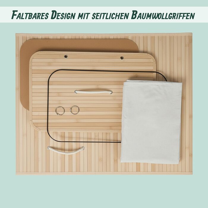 Кошик для білизни Relaxdays з бамбука з 2 відділеннями