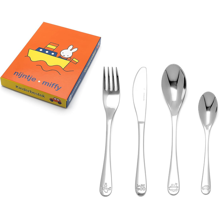Дитячий столовий набір Miffy 4 шт. з нержавіючої сталі