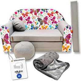 Дитяче диван-ліжко 3в1 з функцією висування, трансформер для дитячої кімнати, м'який пуф-крісло для дівчаток та хлопчиків, модель A33