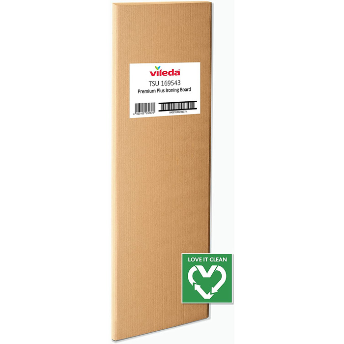 Vileda Premium Plus прасувальна дошка для парової станції, екстраширока поверхня 130x44 см, регульована висота 80-97 см, сірий/білий, екологічна упаковка