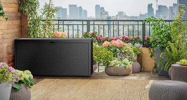 Ящик для зберігання Koll Living 270л з ручками та колесами для подушок, садових інструментів та іграшок - водонепроникний, вентильований