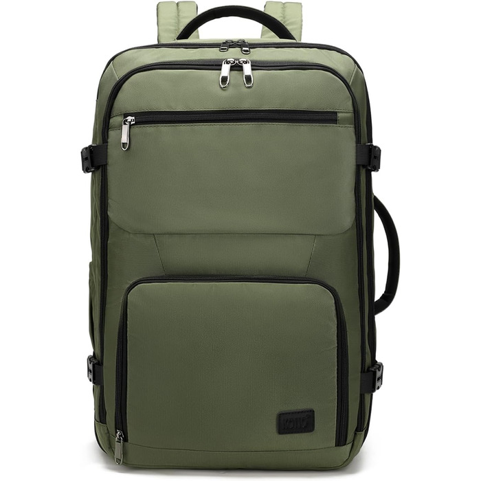 KONO Рюкзак для ручної поклажі в літак, великий, водонепроникний, 55 x 35 x 20 см, 38L, зелений