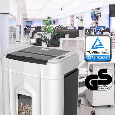 Шредер для паперу Reisswolf, 120 аркушів, автоматичний, P4, з контейнером 19л, тихий (65dB), кросс-різ/партикул-різ, автоматичне вимкнення