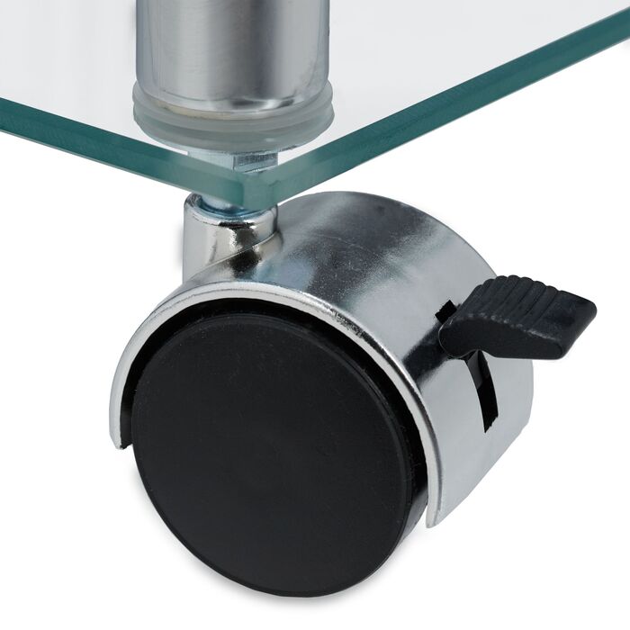 Столик журнальний Relaxdays зі скляною стільницею та роликами