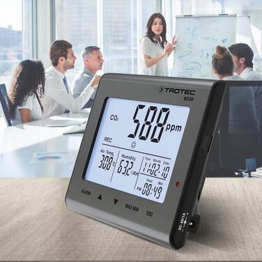 Вимірювач CO2 Trotec BZ30 – Монітор якості повітря, вологості та температури. Діапазон вимірювання 0-9999 ppm, похибка ±75 ppm + 5%, даталогер на 50000 значень з пам'яттю даних