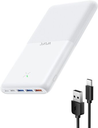 Виходи, 3 входи, швидка зарядка, білий, 30000mAh 22.5W, 4