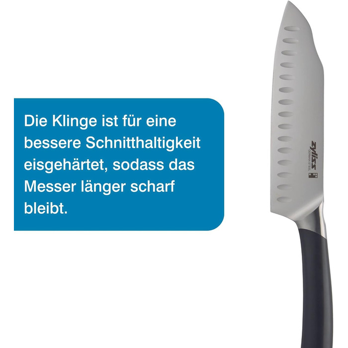 Німецька нержавіюча сталь, чорна ручка, кухонний ніж, можна мити в посудомийній машині, гарантія 25 років (ніж Santoku), 920268 Comfort Pro