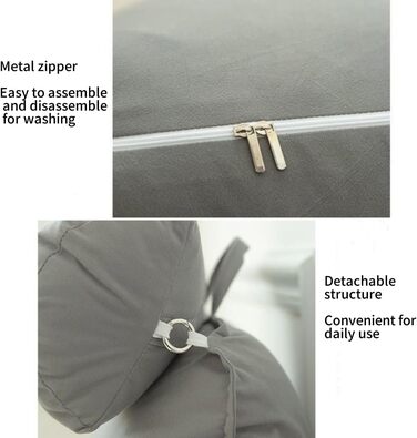 Зручне крісло-мішок з підголівником та кишенею, ергономічне крісло для читання, відпочинку, офісу (75x40x50 см, Коричневе)