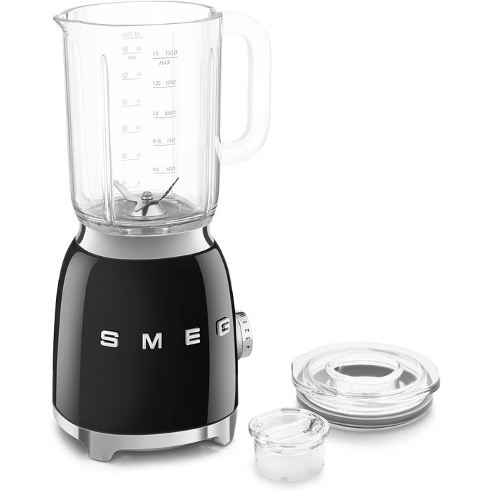 Блендер Smeg BLF03WHEU, 1,5 л, 800W, 4 швидкості, 4 програми, чорний
