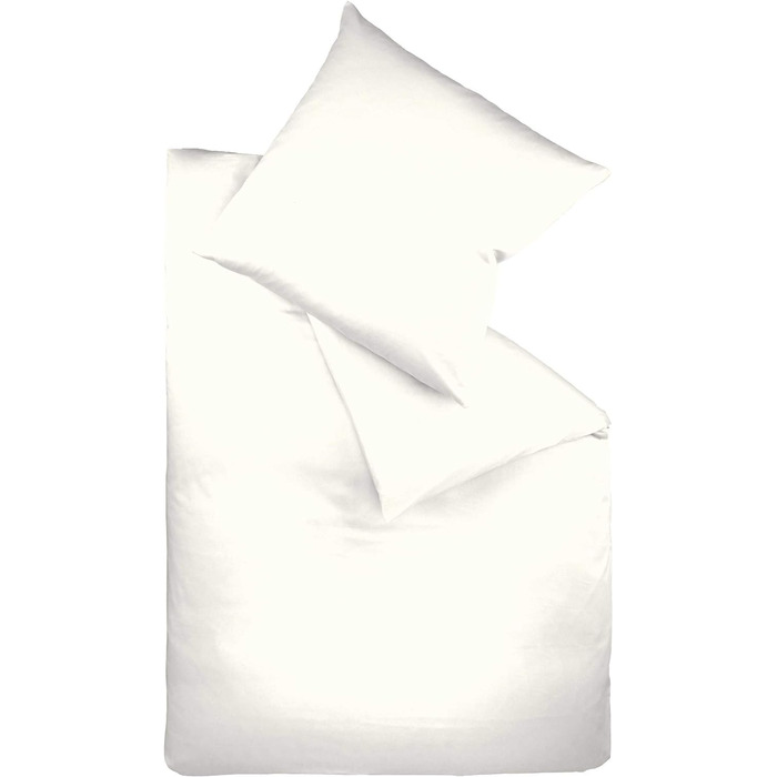 Сатинова постільна білизна fleuresse Mako Colours колір натуральний білий 1109 (розмір 155 х 200 см наволочка 80 х 80 см)
